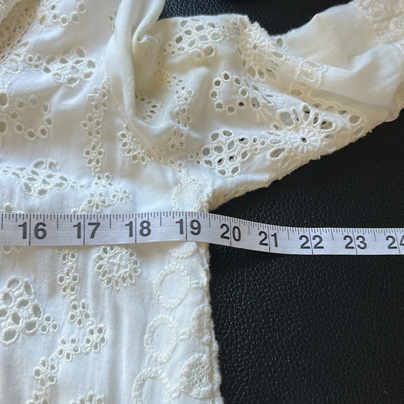 Sundance Lisette White Lace Eyelet Tunic Long Sleeve Boho Tassel Shirt Sz S - Picture 11 of 12